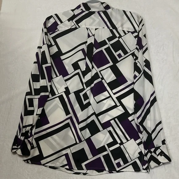 Lauren Ralph Lauren Colorblock Button Down Blouse Size Small - Picture 4 of 7